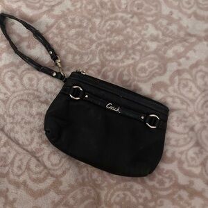 Coach Black Satin Wristlet